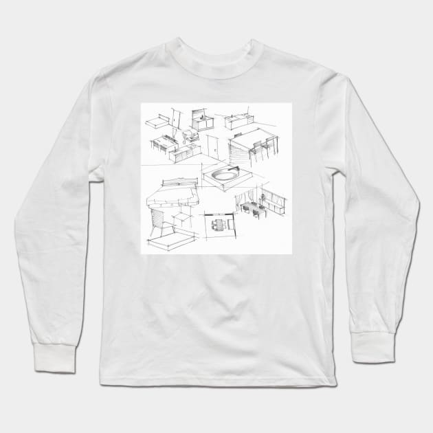 furniture design sketch Long Sleeve T-Shirt by jorge_lebeau